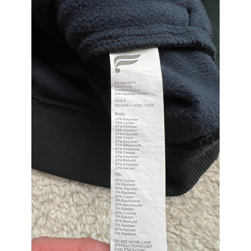Fabletics To Go Quarter Zip Sweatshirt Mens XL Black Striped Athleisure Golf - Picture 7 of 8